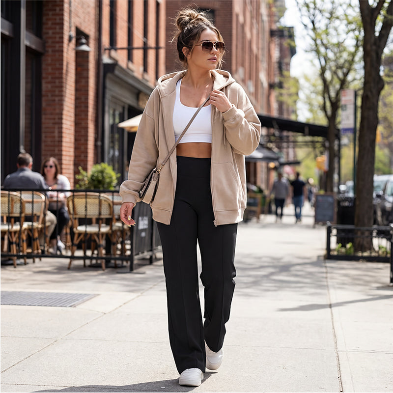 Pantalón Casual Mujer Cintura Alta Pierna Ancha