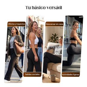 Pantalón Casual Mujer Cintura Alta Pierna Ancha