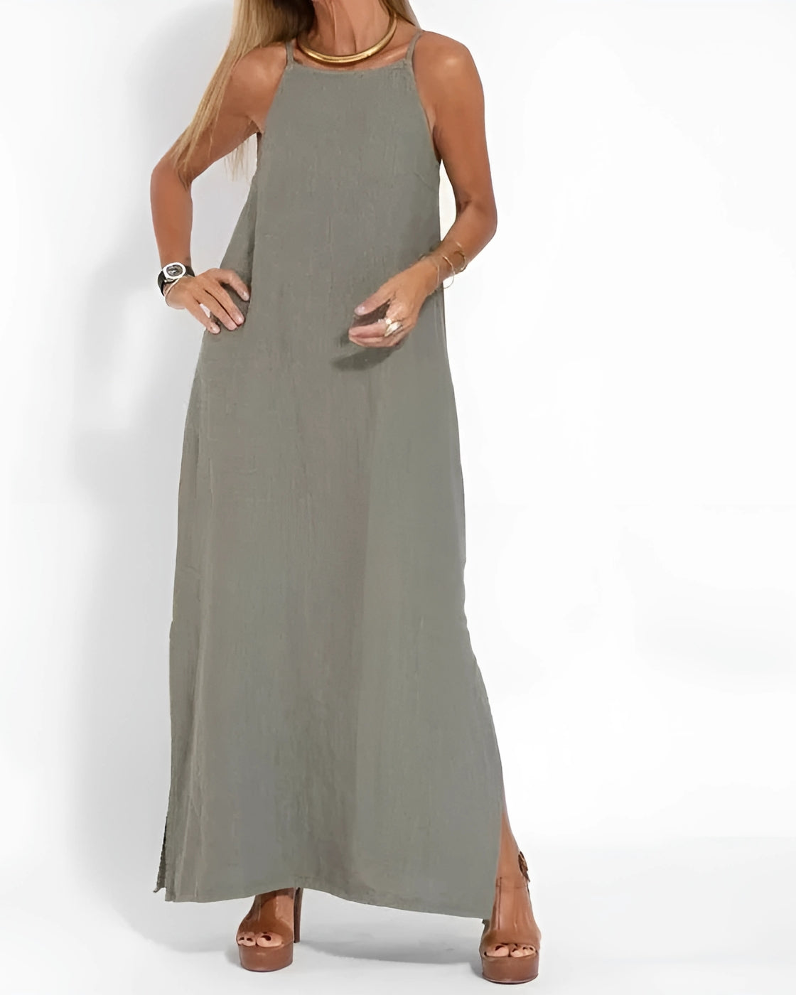 Vestido Stella Lino Premium — Ultra Fresco