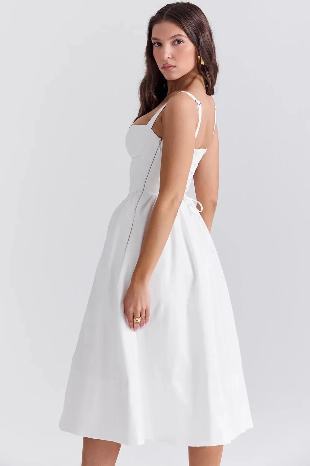 Vestido Midi Moldeador Blanco Aghata