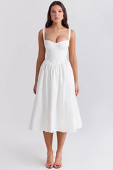 Vestido Midi Moldeador Blanco Aghata