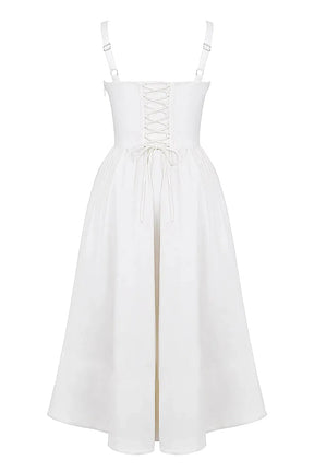 Vestido Midi Moldeador Blanco Aghata
