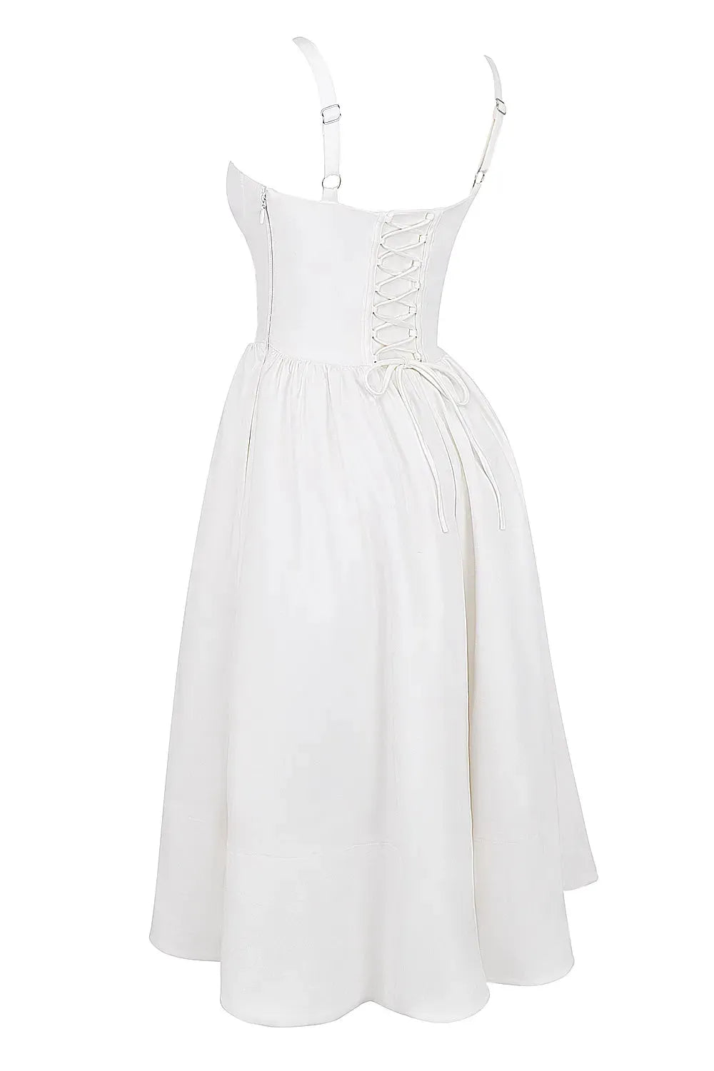 Vestido Midi Moldeador Blanco Aghata