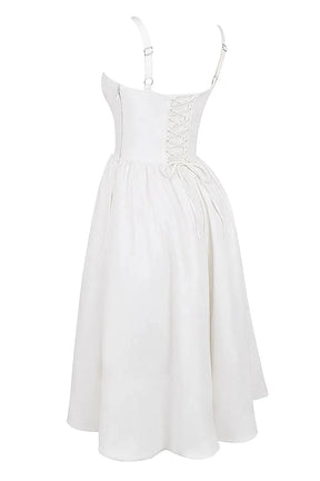 Vestido Midi Moldeador Blanco Aghata