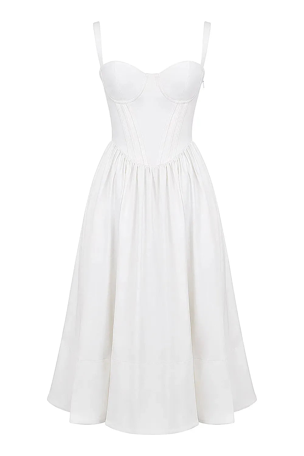 Vestido Midi Moldeador Blanco Aghata