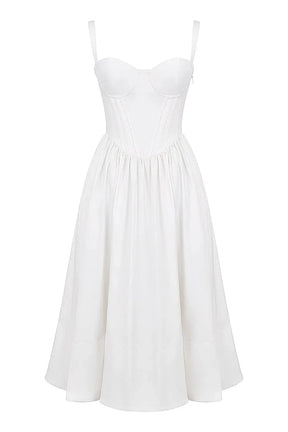Vestido Midi Moldeador Blanco Aghata