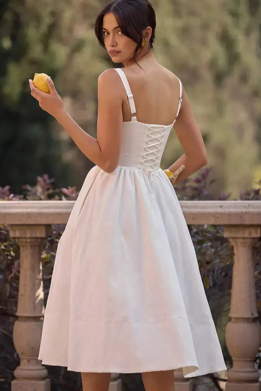 Vestido Midi Moldeador Blanco Aghata
