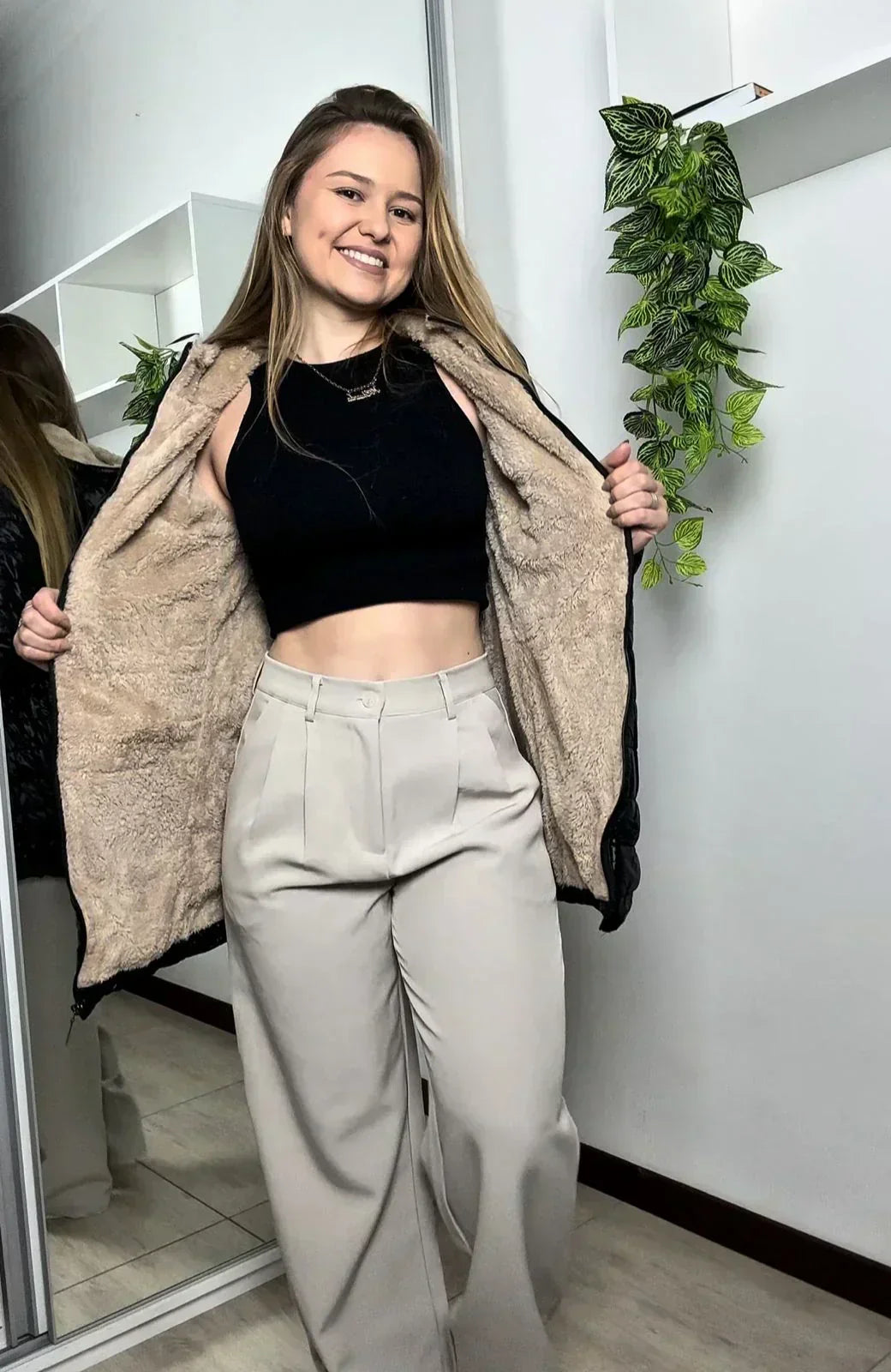 Chaqueta Femenina Peluche — Liquidación