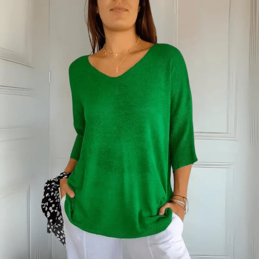 Kit 3 Blusas Anna Punto Escote en V — Oferta