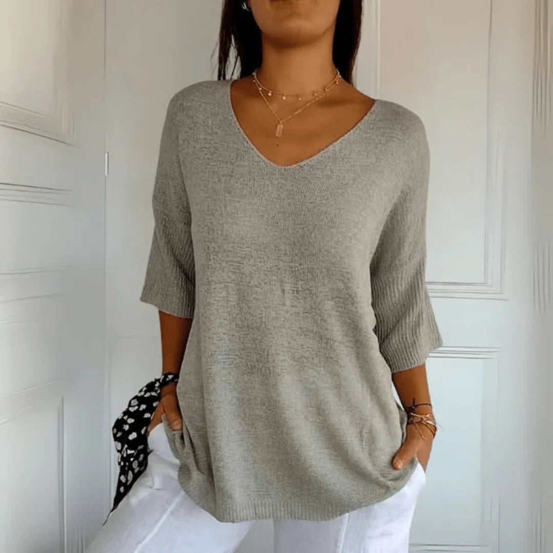 Kit 3 Blusas Anna Punto Escote en V — Oferta