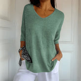 Kit 3 Blusas Anna Punto Escote en V — Oferta