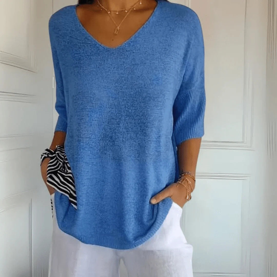 Kit 3 Blusas Anna Punto Escote en V — Oferta