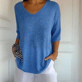 Kit 3 Blusas Anna Punto Escote en V — Oferta