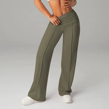 Pantalón Casual Mujer Cintura Alta Pierna Ancha