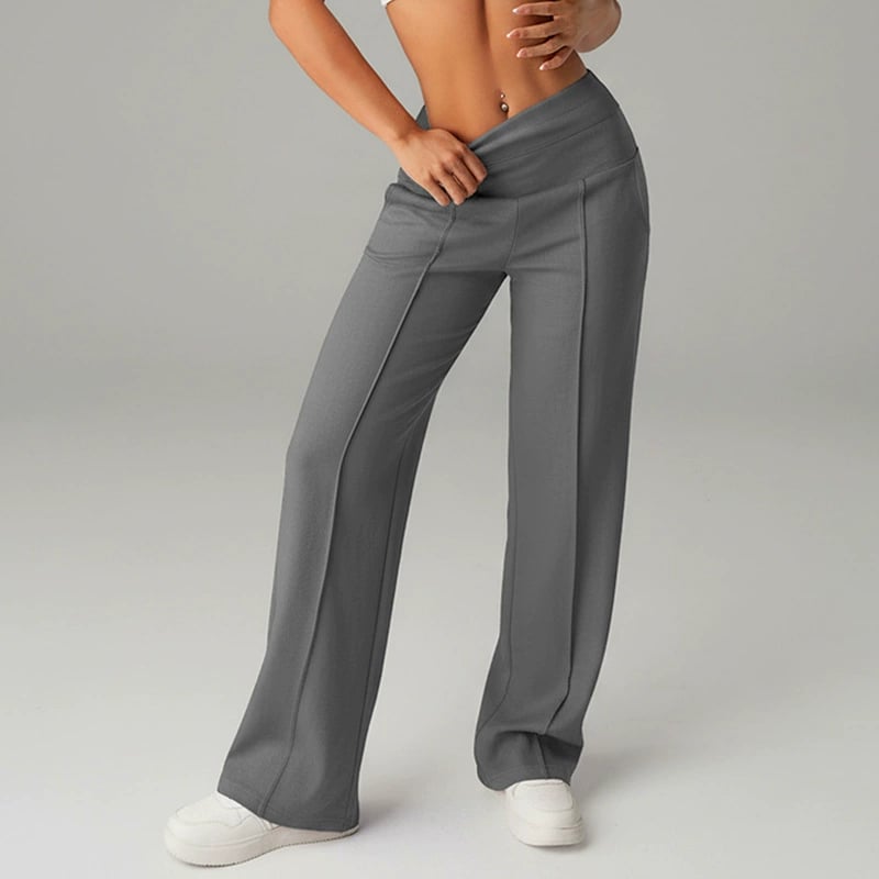 Pantalón Casual Mujer Cintura Alta Pierna Ancha