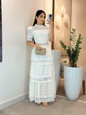 Vestido Laise con Guipur — Artesanal