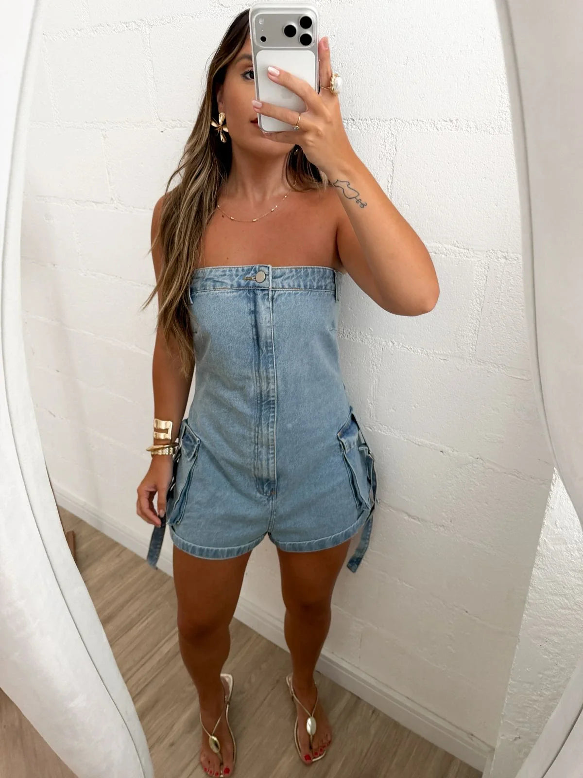Mono Cargo Mezclilla Mujer — Denim Style